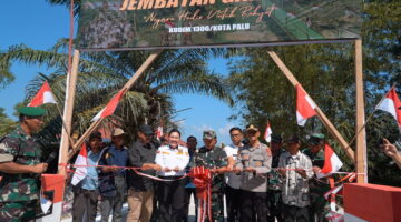 Danrem 132/Tadulako Resmikan Jembatan Garuda di Desa Bahagia, Perkuat Akses dan Konektivitas Warga Sigi